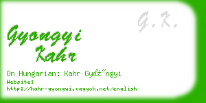 gyongyi kahr business card